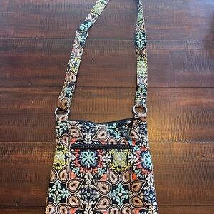 Vera Bradley Black and Blue Crossbody Bag Quilted Design